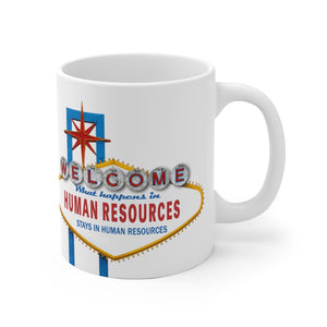 HR Rescue What Happens In HR White Coffee Mug - HR-Rescue